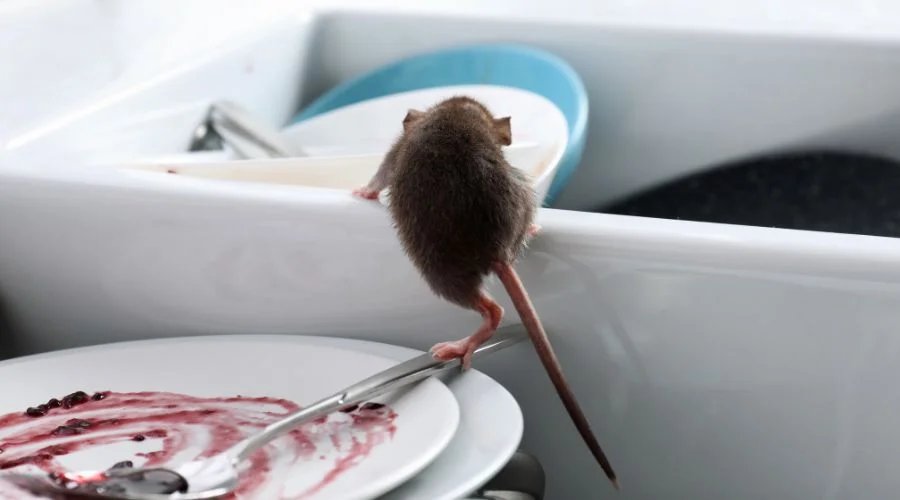 mice climbing up kitchen sink